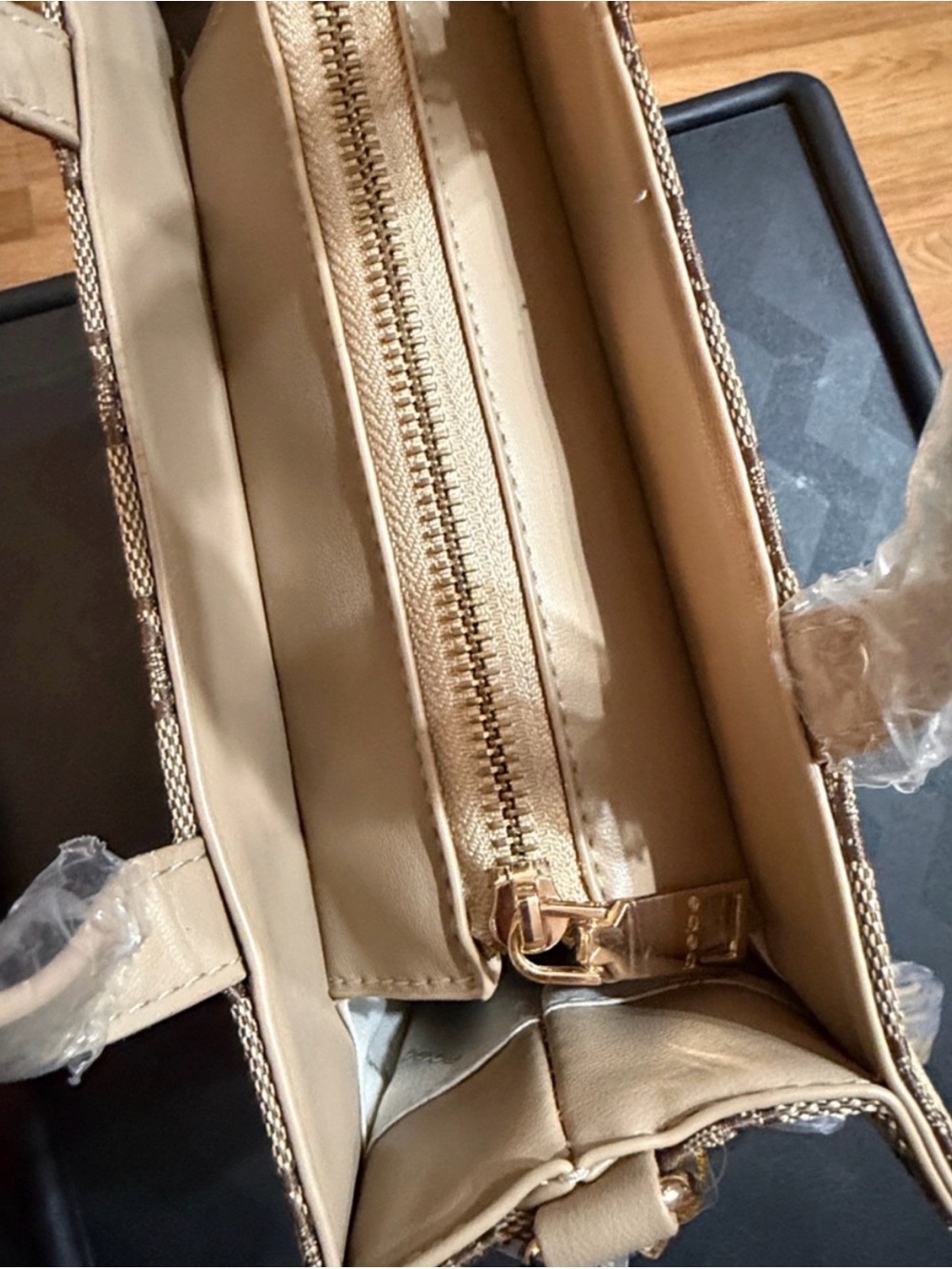 bebe Talulla Small Satchel Beige/Brown | NWT - Picture 7 of 11